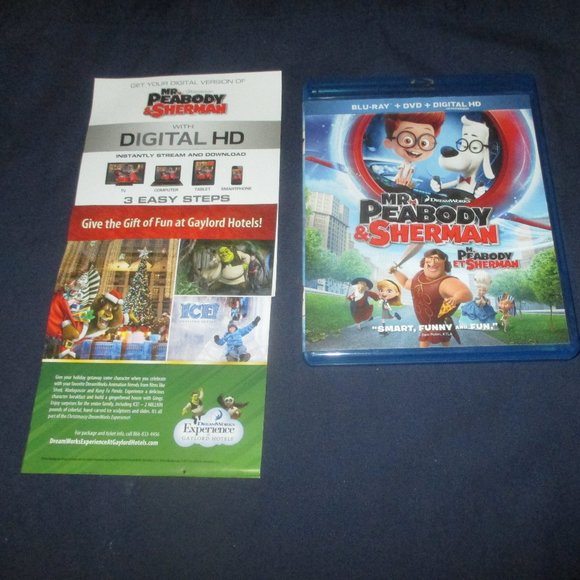 Mr. Peabody And Sherman (Blu-ray/DVD, 2014, 2-Disc Set) w/ slip cover - Picture 3 of 5